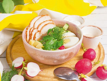 Окрошка с курочкой