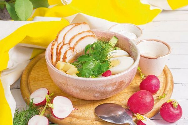 Окрошка с курочкой